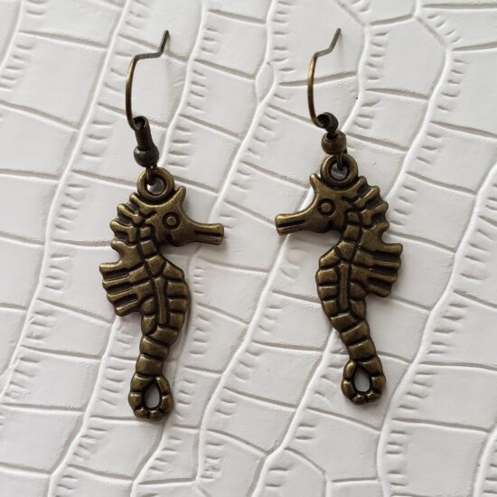 Bronze Tone Seahorse Earrings