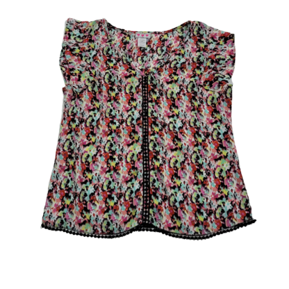 Three Pink Hearts Floral Top (Size L)
